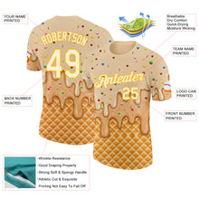 Charger l'image dans la galerie, Custom Cream-Gold Ice Cream Waffle Foodie Dessert Performance T-Shirt