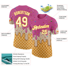 Загрузить изображение в средство просмотра галереи, Custom Pink Cream-Gold Ice Cream Waffle Foodie Dessert Performance T-Shirt