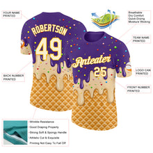 Charger l'image dans la galerie, Custom Purple Cream-Gold Ice Cream Waffle Foodie Dessert Performance T-Shirt