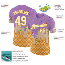 Laden Sie das Bild in den Galerie-Viewer, Custom Light Purple Cream-Gold Ice Cream Waffle Foodie Dessert Performance T-Shirt