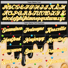 Laden Sie das Bild in den Galerie-Viewer, Custom Black Cream-Gold Ice Cream Waffle Foodie Dessert Performance T-Shirt