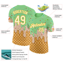 Загрузить изображение в средство просмотра галереи, Custom Pea Green Cream-Gold Ice Cream Waffle Foodie Dessert Performance T-Shirt