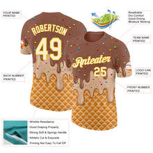Загрузить изображение в средство просмотра галереи, Custom Caramel Brown Cream-Gold Ice Cream Waffle Foodie Dessert Performance T-Shirt