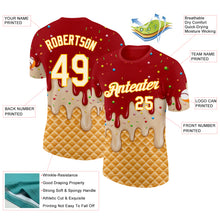 Charger l'image dans la galerie, Custom Red Cream-Gold Ice Cream Waffle Foodie Dessert Performance T-Shirt