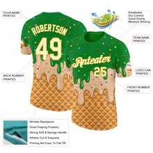 Charger l'image dans la galerie, Custom Light Kelly Green Cream-Gold Ice Cream Waffle Foodie Dessert Performance T-Shirt