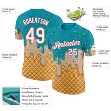 Charger l'image dans la galerie, Custom Aqua Cream-Pink Ice Cream Waffle Foodie Dessert Performance T-Shirt