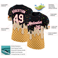 Charger l'image dans la galerie, Custom Black Cream-Pink Ice Cream Waffle Foodie Dessert Performance T-Shirt