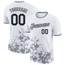 Laden Sie das Bild in den Galerie-Viewer, Custom White Black-Gray Brush Stroke Splatter Performance T-Shirt