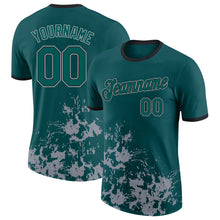 Load image into Gallery viewer, Custom Midnight Green Gray-Black Brush Stroke Splatter Performance T-Shirt