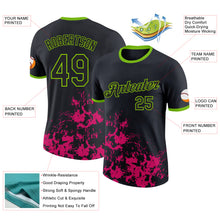 Load image into Gallery viewer, Custom Black Hot Pink-Neon Green Brush Stroke Splatter Performance T-Shirt