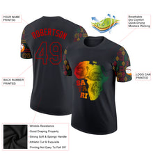 Загрузить изображение в средство просмотра галереи, Custom Black Red 3D Pattern Design Black History Month Africa Safari Performance T-Shirt