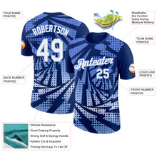 Load image into Gallery viewer, Custom Royal White-Light Blue Lightning Gradient Dot Performance T-Shirt