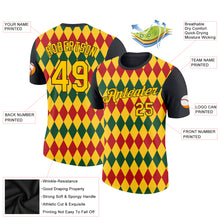 Load image into Gallery viewer, Custom Black Yellow 3D Pattern Design Black History Month Performance T-Shirt