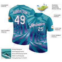 Laden Sie das Bild in den Galerie-Viewer, Custom Teal White-Purple Lightning Gradient Dot Performance T-Shirt