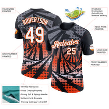 Load image into Gallery viewer, Custom Black White-Orange Lightning Gradient Dot Performance T-Shirt