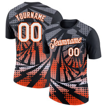 Load image into Gallery viewer, Custom Black White-Orange Lightning Gradient Dot Performance T-Shirt