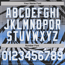 Load image into Gallery viewer, Custom Black White-Light Blue Lightning Gradient Dot Performance T-Shirt