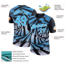 Laden Sie das Bild in den Galerie-Viewer, Custom Black Sky Blue-White Lightning Gradient Dot Performance T-Shirt