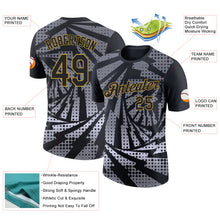 Laden Sie das Bild in den Galerie-Viewer, Custom Black Gray-Old Gold Lightning Gradient Dot Performance T-Shirt