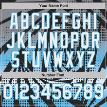 Load image into Gallery viewer, Custom Black White-Sky Blue Lightning Gradient Dot Performance T-Shirt