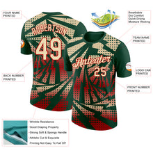 Load image into Gallery viewer, Custom Green Cream-Red Lightning Gradient Dot Performance T-Shirt