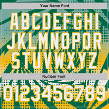 Load image into Gallery viewer, Custom Kelly Green White-Gold Lightning Gradient Dot Performance T-Shirt