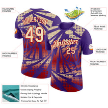 Load image into Gallery viewer, Custom Purple Cream-Red Lightning Gradient Dot Performance T-Shirt