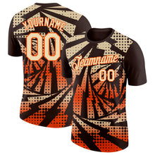 Load image into Gallery viewer, Custom Brown Cream-Orange Lightning Gradient Dot Performance T-Shirt