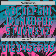 Load image into Gallery viewer, Custom Black Teal-Pink Lightning Gradient Dot Performance T-Shirt