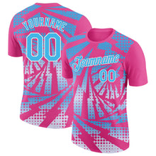 Load image into Gallery viewer, Custom Pink Sky Blue-White Lightning Gradient Dot Performance T-Shirt