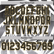 Load image into Gallery viewer, Custom White Black Gray-Old Gold Lightning Gradient Dot Performance T-Shirt
