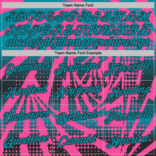 Load image into Gallery viewer, Custom Pink Teal-Black Lightning Gradient Dot Performance T-Shirt
