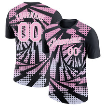 Load image into Gallery viewer, Custom Black Light Pink-White Lightning Gradient Dot Performance T-Shirt