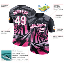 Laden Sie das Bild in den Galerie-Viewer, Custom Black White-Pink Lightning Gradient Dot Performance T-Shirt