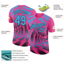 Load image into Gallery viewer, Custom Pink Sky Blue-Black Lightning Gradient Dot Performance T-Shirt