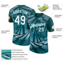 Load image into Gallery viewer, Custom Midnight Green White-Teal Lightning Gradient Dot Performance T-Shirt