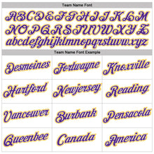 Load image into Gallery viewer, Custom Gold Purple-White Geometric V-Lines Color Block Performance T-Shirt