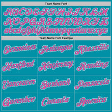 Load image into Gallery viewer, Custom White Pink-Teal Geometric V-Lines Color Block Performance T-Shirt