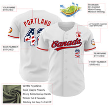 Laden Sie das Bild in den Galerie-Viewer, Custom White USA Flag Navy-Red Authentic Baseball Jersey