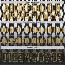 Load image into Gallery viewer, Custom Black White-Old Gold Authentic Geometric Pixel Grid Fade Football Jersey