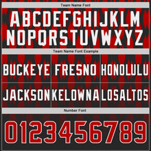Load image into Gallery viewer, Custom Black Red-White Authentic Geometric Pixel Grid Fade Football Jersey