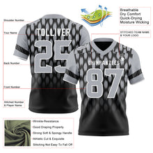 Load image into Gallery viewer, Custom Black Gray-White Authentic Geometric Pixel Grid Fade Football Jersey