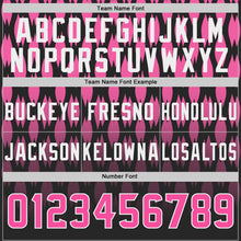 Laden Sie das Bild in den Galerie-Viewer, Custom Black Pink-White Authentic Geometric Pixel Grid Fade Football Jersey