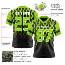Load image into Gallery viewer, Custom Black Neon Green-White Authentic Geometric Pixel Grid Fade Football Jersey
