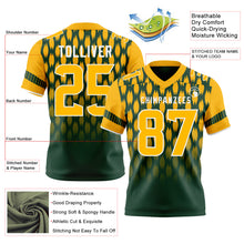 Load image into Gallery viewer, Custom Green Gold-White Authentic Geometric Pixel Grid Fade Football Jersey