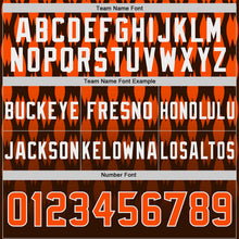 Laden Sie das Bild in den Galerie-Viewer, Custom Brown Orange-White Authentic Geometric Pixel Grid Fade Football Jersey