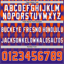 Load image into Gallery viewer, Custom Purple Orange-White Authentic Geometric Pixel Grid Fade Football Jersey