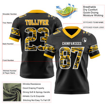 Charger l'image dans la galerie, Custom Black Camo White-Gold Authentic Digital Camouflage Panel Football Jersey