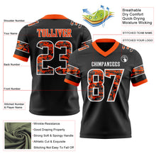 Load image into Gallery viewer, Custom Black Camo White-Orange Authentic Digital Camouflage Panel Football Jersey