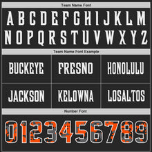 Load image into Gallery viewer, Custom Black Camo White-Orange Authentic Digital Camouflage Panel Football Jersey
